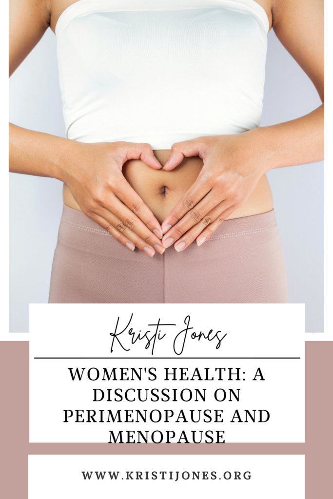 Woman's hands in the shape of a heart against her belly

The Kristi Jones Podcast: Women's Health: A discussion on perimenopause and Menopause 
