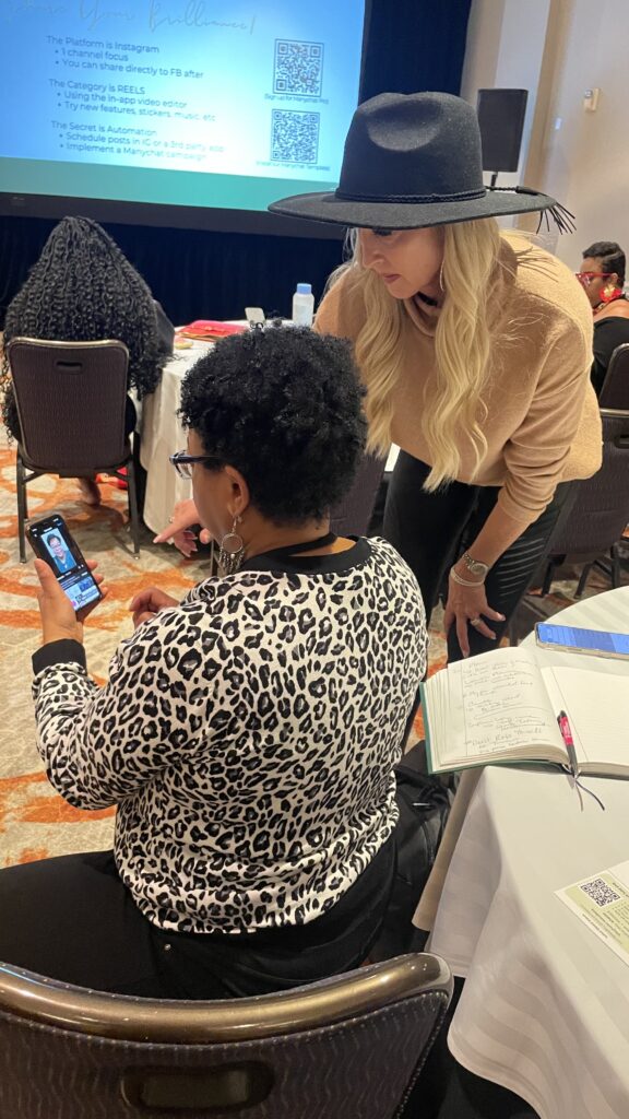 Kristi standing next to a woman and looking at a cell phone

The Kristi Jones podcast, Coaching can help you see your full potential