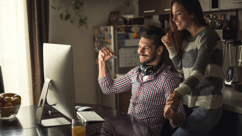 Happy couple celebrating their success together, Success isn't the whole story and Why Fulfillment can't wait, The Kristi Jones Show 
Podcast